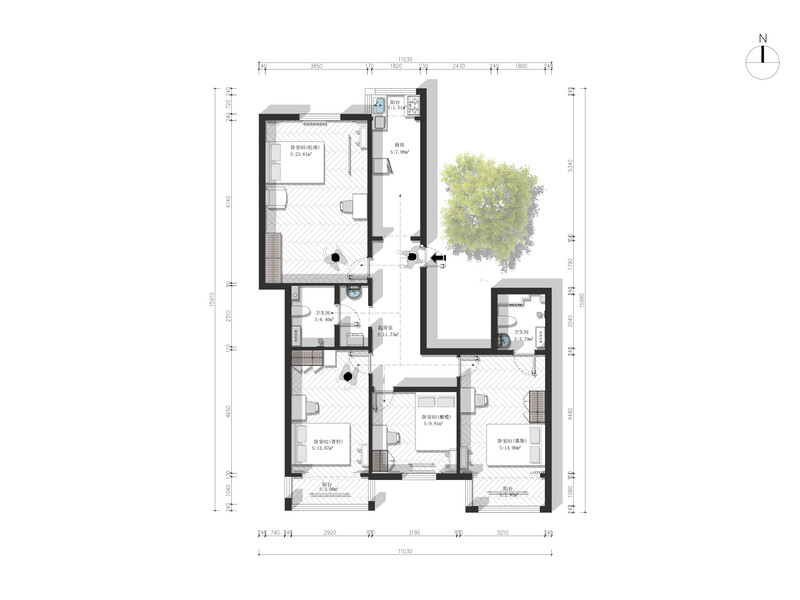 体育中心街云华里合租房源户型图